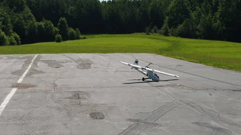Drone crashes during landing Stock Footage 92379378