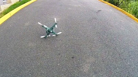 Drone crashes to earth  Stock Footage 51797141