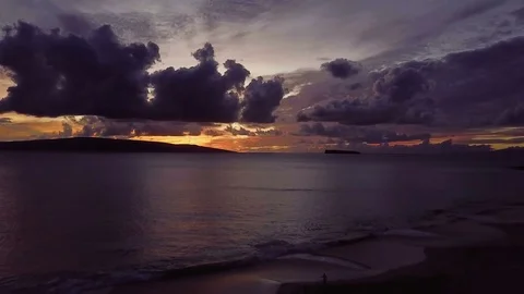 Drone Crashing Into A Tree While Filming A Dramatic Sunset Stock Footage 85144631