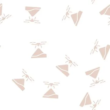 Drone crawling ground glyph vector seamless pattern Stockillustratie