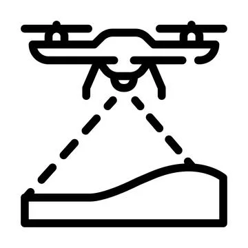 Drone crawling ground line icon vector illustration Illustrazione stock