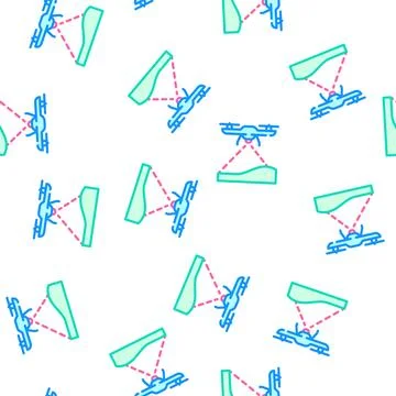 Drone crawling ground vector seamless pattern Stock Illustration