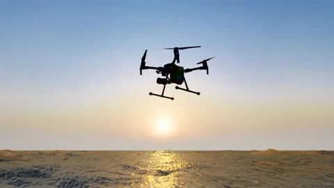 A drone cruising on the sea Stock Footage 316022540