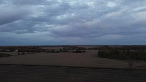 Drone Dark Autumn Corn Field Flyover 스톡 동영상 254082098