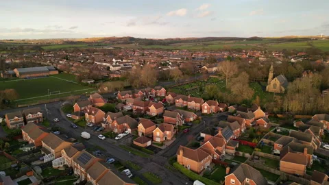 Drone Decend Sunset County Durham England 動画素材 234572318