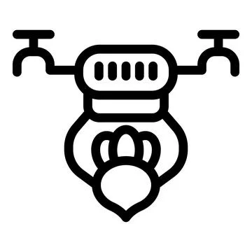 Drone delivering fresh beetroot, modern farming technology icon Stock Illustration