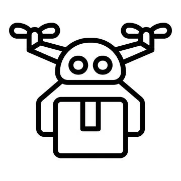 Drone delivering package with artificial intelligence Stock Illustration