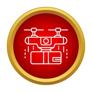 Drone delivering package flying concept icon design Stock Illustration