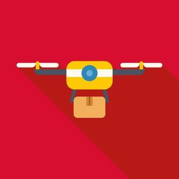 Drone delivering package for future logistics concept Illustrazione stock