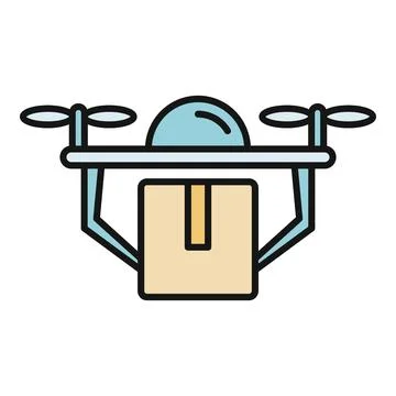Drone delivering package for future logistics concept Stock Illustration