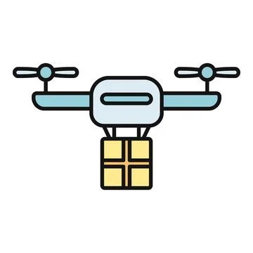 Drone delivering package for future logistics and shipping 스톡 일러스트