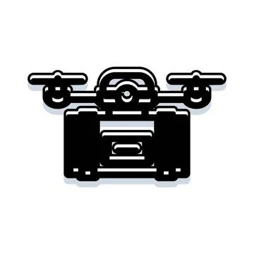 Drone delivering package icon for logistics concept Stock Illustration