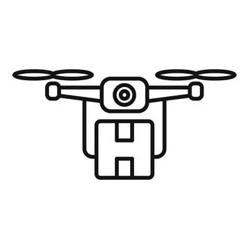 Drone delivering package icon representing modern logistic shipping Stock Illustration