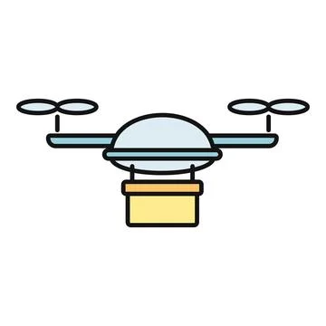 Drone delivering package icon representing modern logistic 스톡 일러스트
