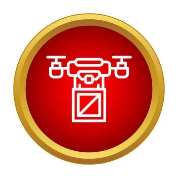 Drone delivering package icon showing shipping logistics Stock Illustration