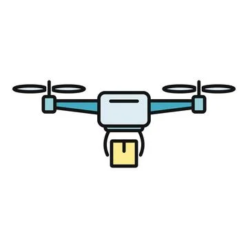 Drone delivering package icon showing automated logistics イラスト素材