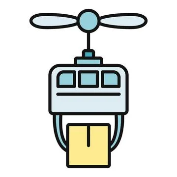 Drone delivering package icon showing futuristic logistic technology Stock Illustration