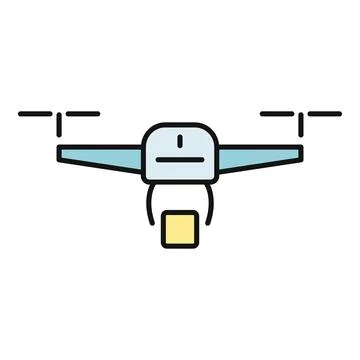 Drone delivering package icon showing modern logistics technology 스톡 일러스트