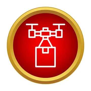 Drone delivering package icon showing shipping automation Stock Illustration