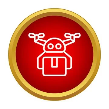 Drone delivering package icon symbolizing logistics technology イラスト素材