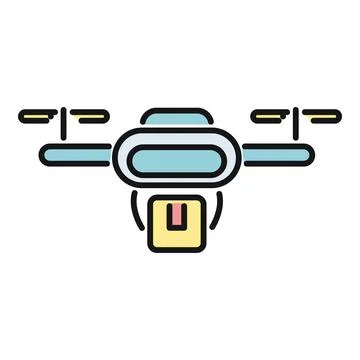 Drone delivering package offering fast modern shipping service 스톡 일러스트