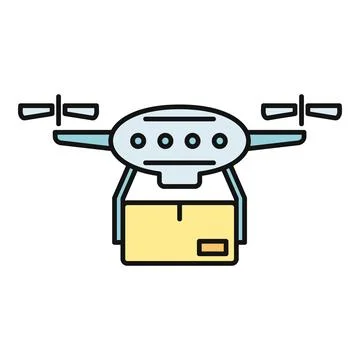 Drone delivering package remotely illustrating modern logistics and shipping 스톡 일러스트