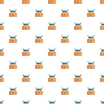 Drone delivering package seamless pattern for logistics Illustrazione stock