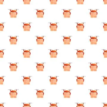 Drone delivering package seamless pattern for logistics background Stock Illustration