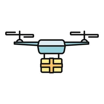 Drone delivering package symbolizing modern logistics technology 스톡 일러스트