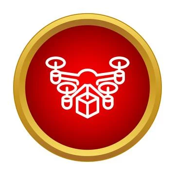 Drone delivering package using modern logistics technology Illustrazione stock