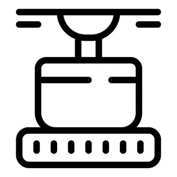 Drone delivering parcel to automatic terminal for loading Stockillustratie