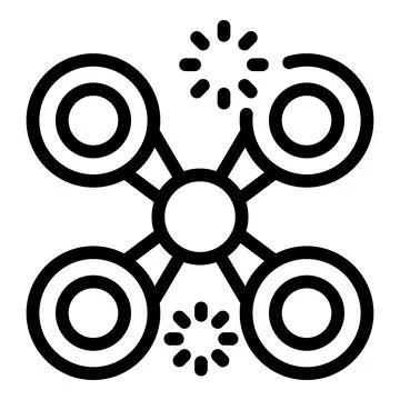 Drone delivering parcel with rotating propellers icon Stockillustratie