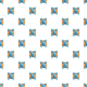 Drone delivering parcel shipping technology seamless pattern repeating Illustrazione stock