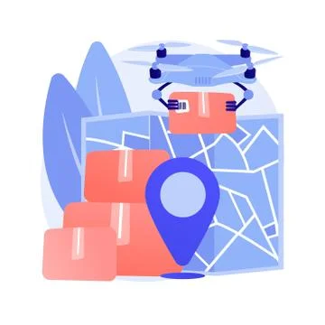 Drone delivery abstract concept vector illustration. Stock Illustration