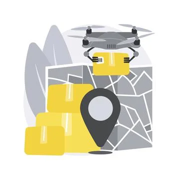 Drone delivery abstract concept vector illustration. Stock Illustration