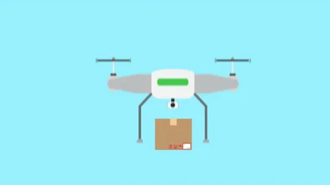 Drone Delivery Animation Stock Footage 155948590