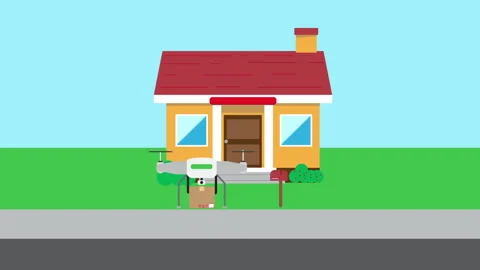 Drone Delivery Animation Stock Footage 155948642