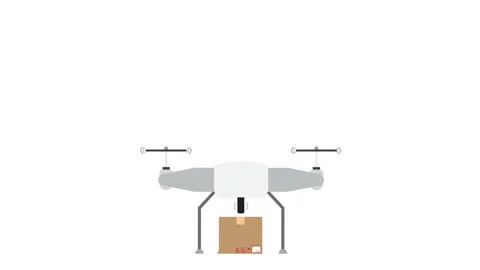 Drone Delivery Animation Stock Footage 155948654