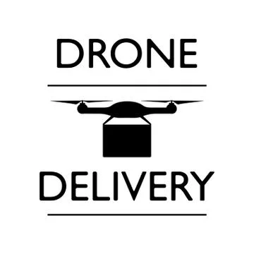 Drone Delivery Icon. Flat Design. Business Concept. Isolated Illustration. Drone Stock Illustration