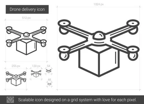 Drone delivery line icon. 스톡 일러스트