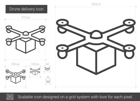 Drone delivery line icon. 스톡 일러스트