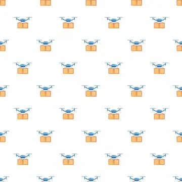 Drone delivery packages forming an endless pattern Stock Illustration