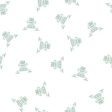 Drone delivery robot glyph vector seamless pattern Illustrazione stock