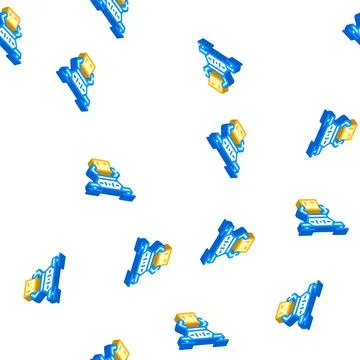 Drone delivery robot isometric icon seamless pattern Illustrazione stock