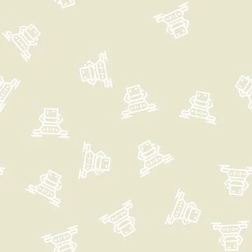 Drone delivery robot line vector seamless pattern 스톡 일러스트