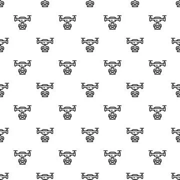 Drone delivery seamless pattern illustrating modern logistics technology Stock Illustration
