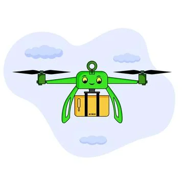 Drone delivery service Stock Illustration
