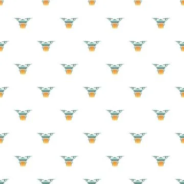 Drone delivery service pattern with packages flying Stock Illustration