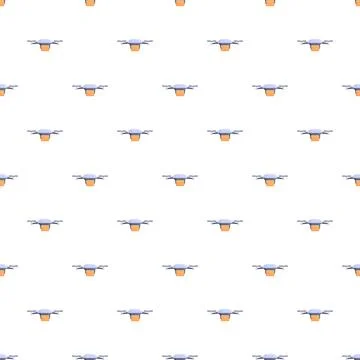 Drone delivery service quadcopter technology seamless pattern Illustrazione stock