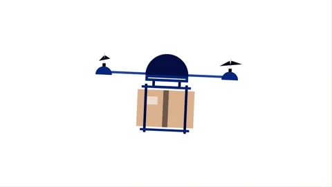 Drone delivery Shipping concept, wireless remote control air delivery system Stock Footage 240793550